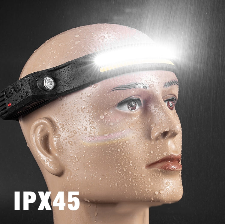W689-3 Red White Warm  USB Rechargeable Motion Sensor Headlamp COB Outdoor Fishing Flashlight
