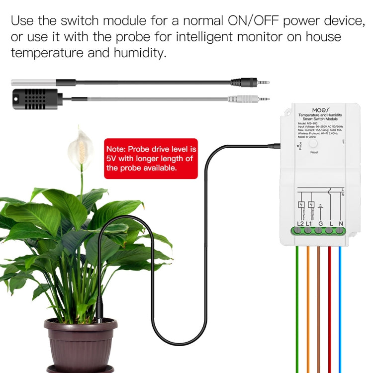 Temperature and Humidity Probe Tuya Dual-way Temperature and Humidity Switch Timer Smart Switch