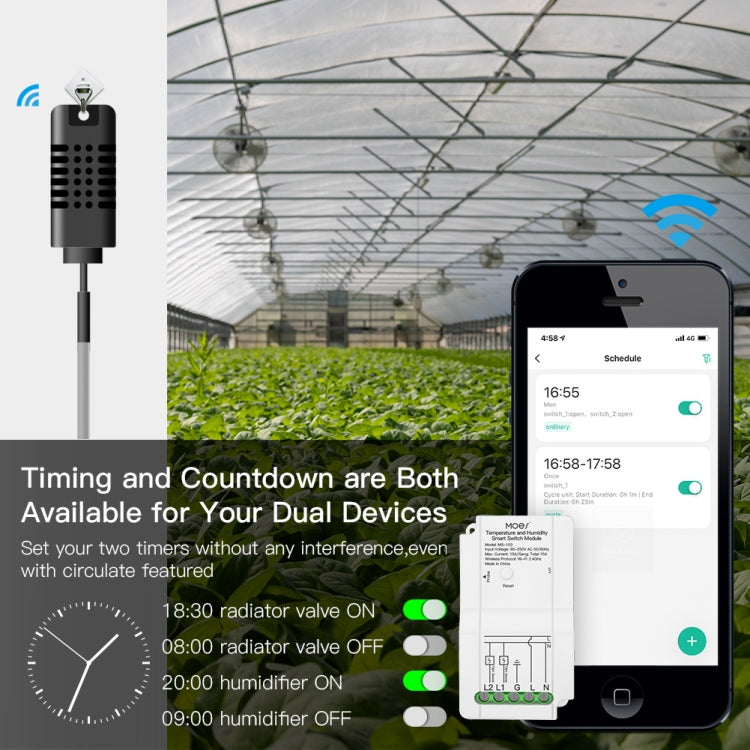 Temperature and Humidity Probe Tuya Dual-way Temperature and Humidity Switch Timer Smart Switch