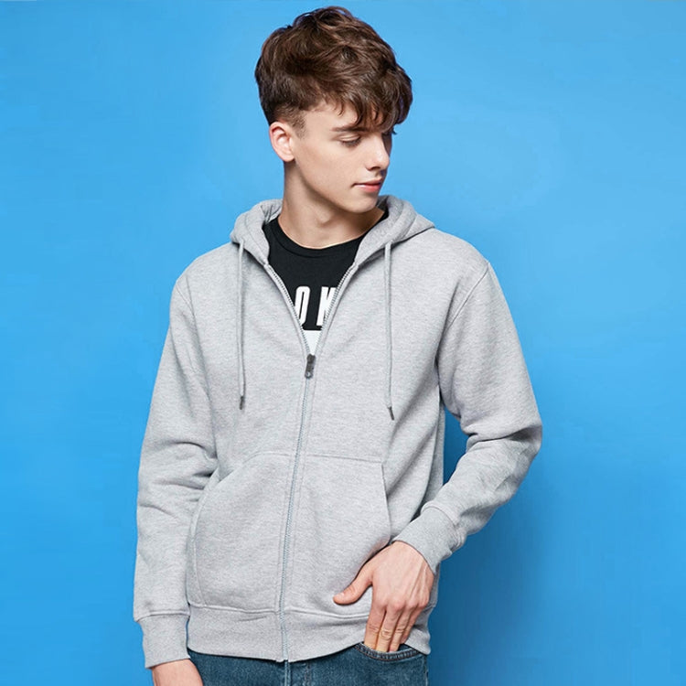 Zipper Cardigan Hooded Sweater Autumn Winter Fleece Coat Couple Sweatshirt, Size: