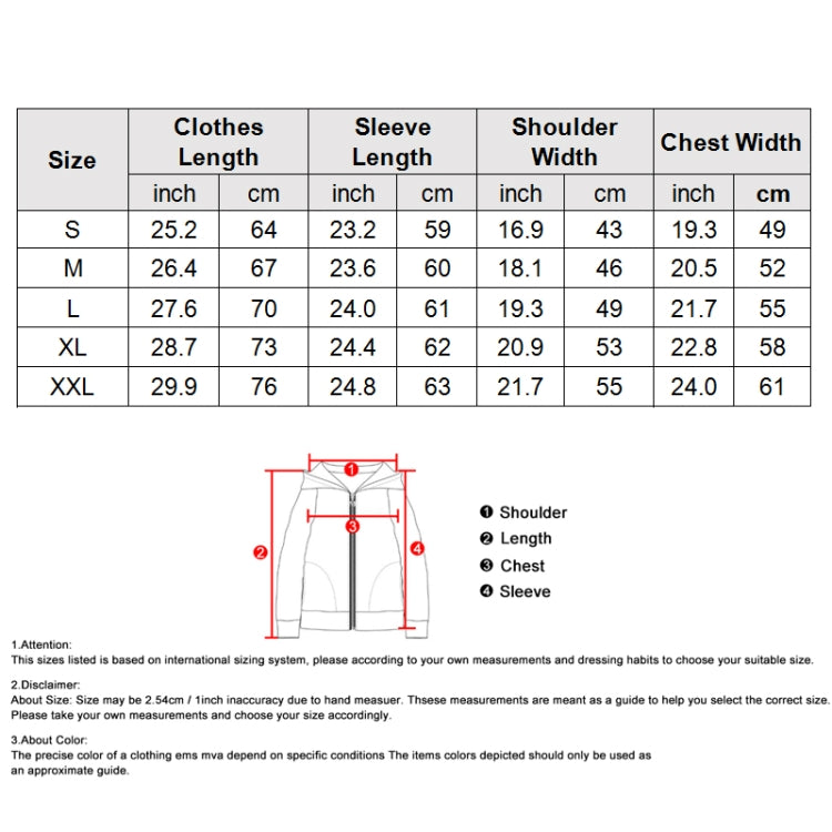 Zipper Cardigan Hooded Sweater Autumn Winter Fleece Coat Couple Sweatshirt, Size: