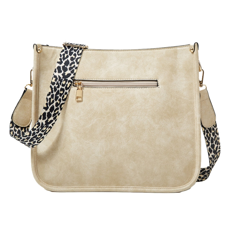 013 Leopard Strap PU Leather Single-shoulder Waterproof Crossbody Tote Bag