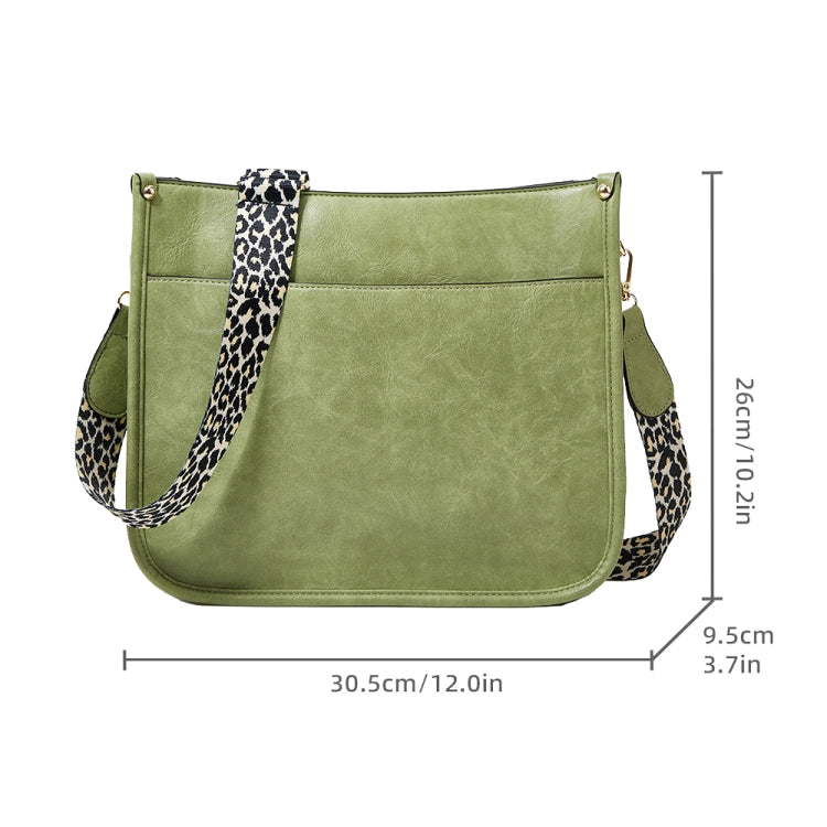 013 Leopard Strap PU Leather Single-shoulder Waterproof Crossbody Tote Bag