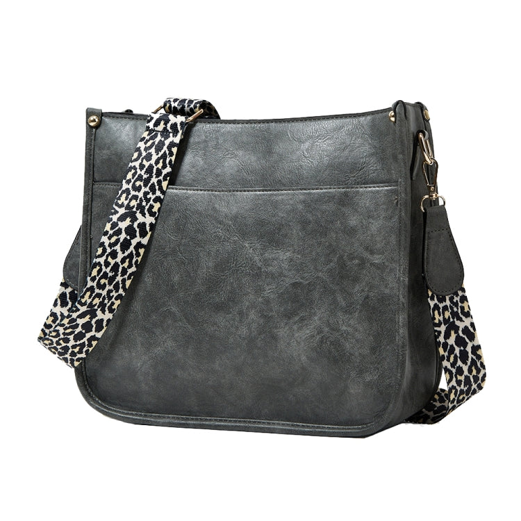 013 Leopard Strap PU Leather Single-shoulder Waterproof Crossbody Tote Bag