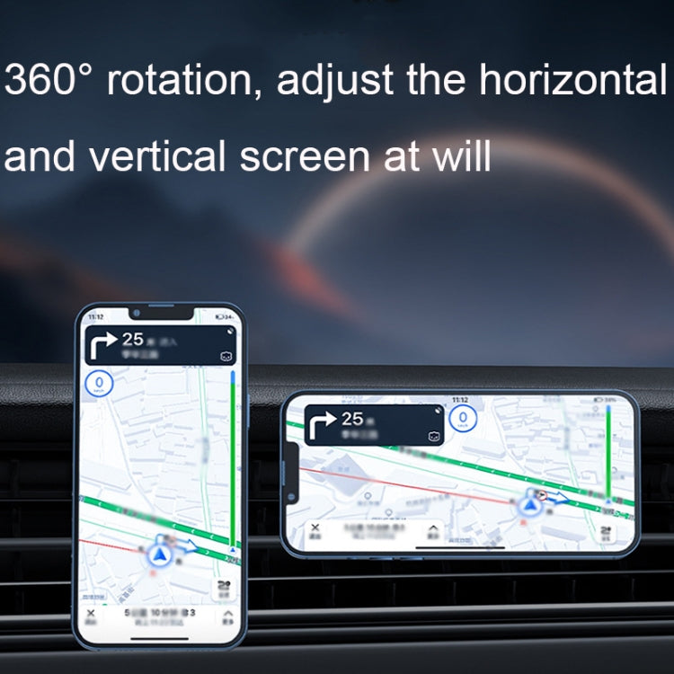 M2 Magnetic Car Wireless Fast Charging Mobile Phone Holder with LED Ambient Light(Black)