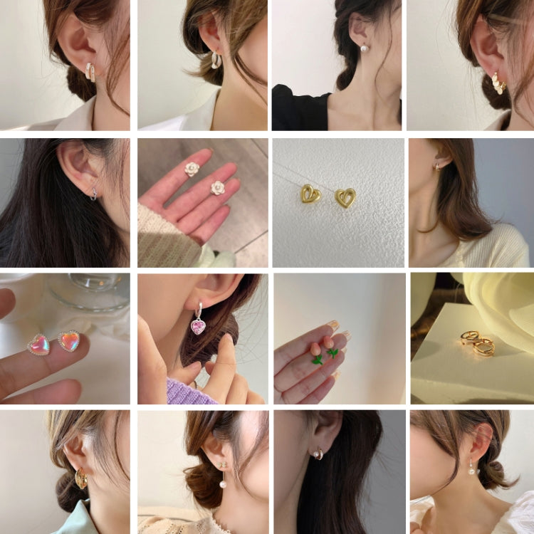 Shell Double Layer Earrings with Diamond Earrings, Color: EH1069