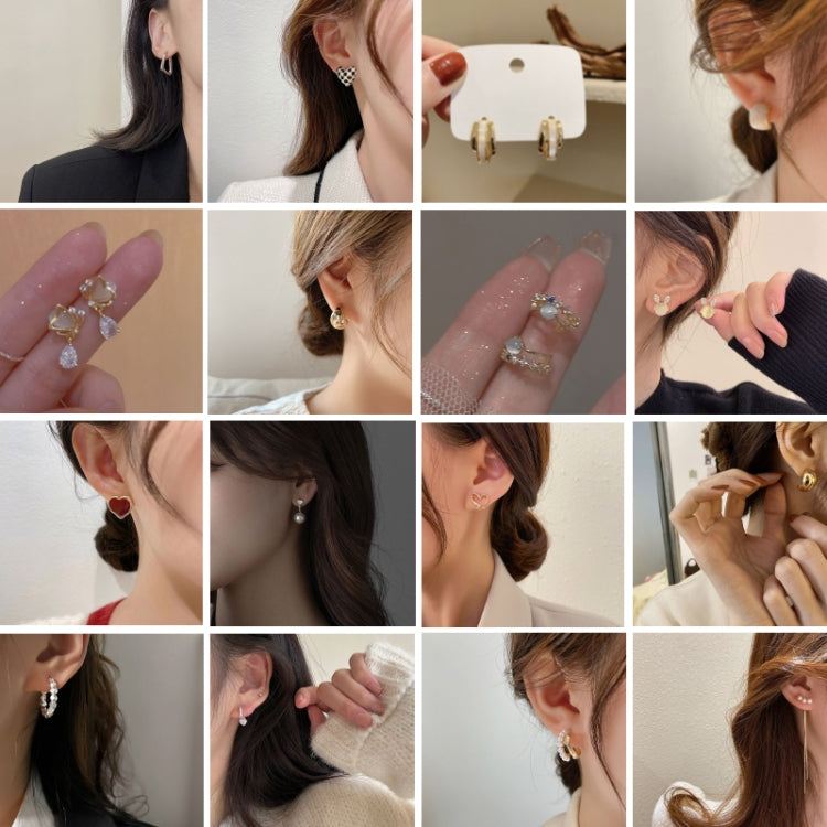 Shell Double Layer Earrings with Diamond Earrings, Color: EH1229