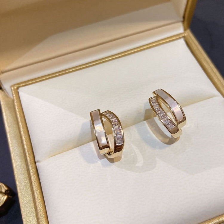 Shell Double Layer Earrings with Diamond Earrings, Color: EH1229