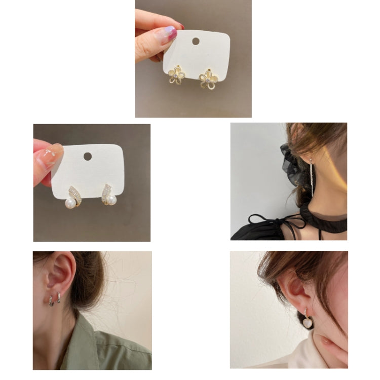 Shell Double Layer Earrings with Diamond Earrings, Color: EH1369