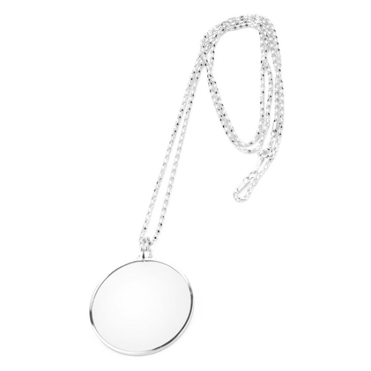 Metal Chain Round Expansion Mirror Glass Lens Necklace Magnifier