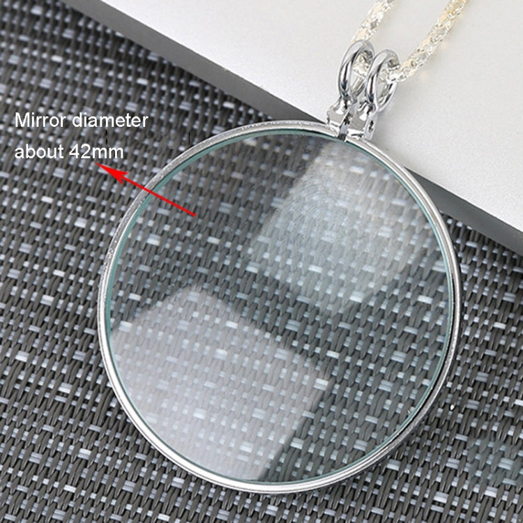 Metal Chain Round Expansion Mirror Glass Lens Necklace Magnifier