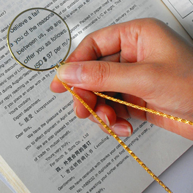 Metal Chain Round Expansion Mirror Glass Lens Necklace Magnifier