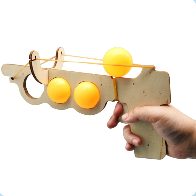 Wooden DIY Table Tennis Elastic Model Children Physical Science Experiment Assembly Toy(Elastic Model)