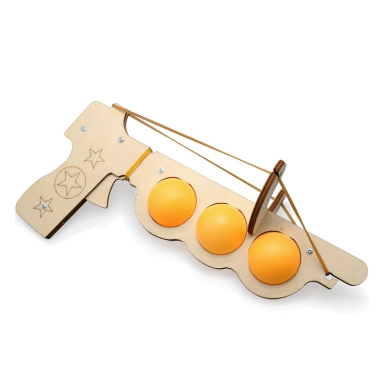 Wooden DIY Table Tennis Elastic Model Children Physical Science Experiment Assembly Toy(Elastic Model)