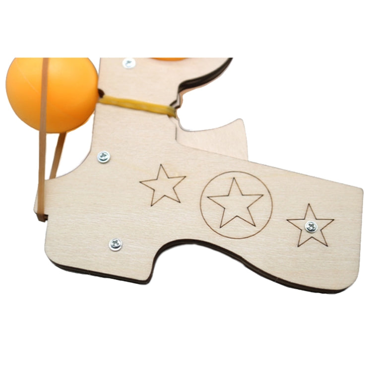 Wooden DIY Table Tennis Elastic Model Children Physical Science Experiment Assembly Toy(Elastic Model)