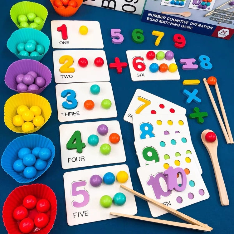 Children Number and Color Matching Clip Beads Enlightenment Teaching Kids Puzzle Early Education Toys