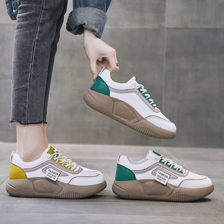 Spring Non-slip Breathable Sneakers Colorblock Platform Casual Shoes, Size: