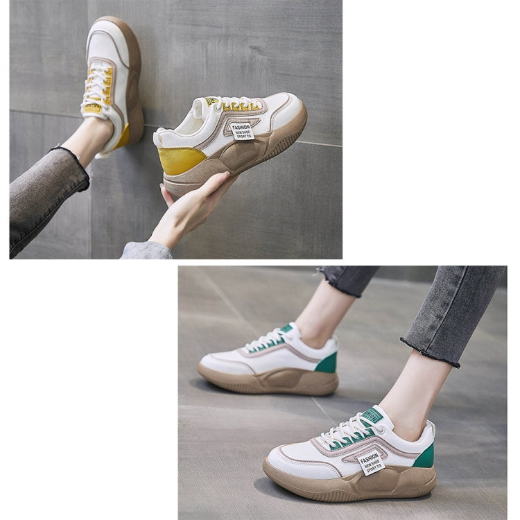 Spring Non-slip Breathable Sneakers Colorblock Platform Casual Shoes, Size: