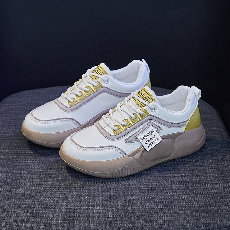 Spring Non-slip Breathable Sneakers Colorblock Platform Casual Shoes, Size: