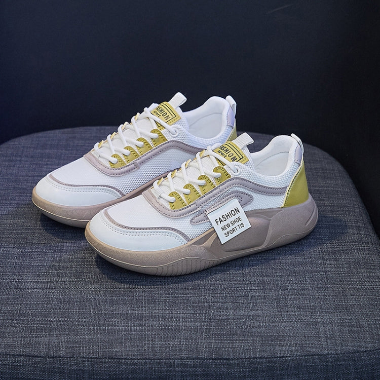 Spring Non-slip Breathable Sneakers Colorblock Platform Casual Shoes, Size: