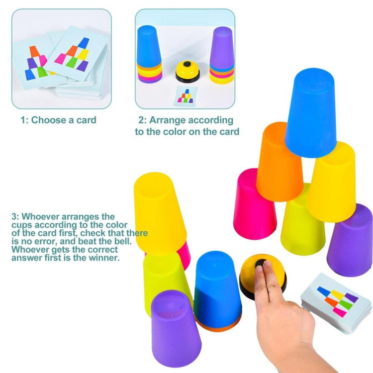 Mixed Colors Quick Stack Cups Speed Training Sports Stacking Cups With Card,Spec: Single Person