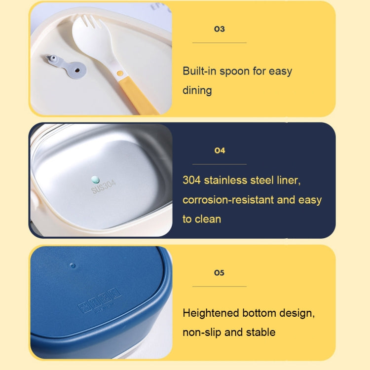 Large Capacity Oval Divided Portable Office Insulation Lunch Box, Specification: 600ml (Plastic Purple)