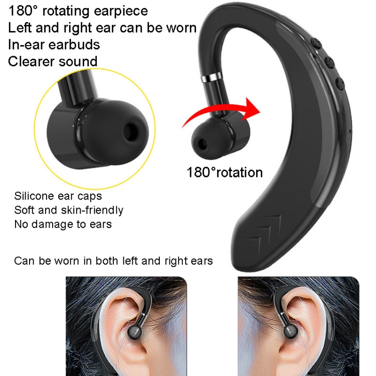 W9 Hanging Ear Single Ear Bluetooth Earphone(Black)