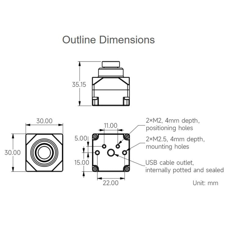 Waveshare PS5268 2MP USB Camera Module 120dB High Dynamic Range, USB2.0 Port, Rolling Shutter