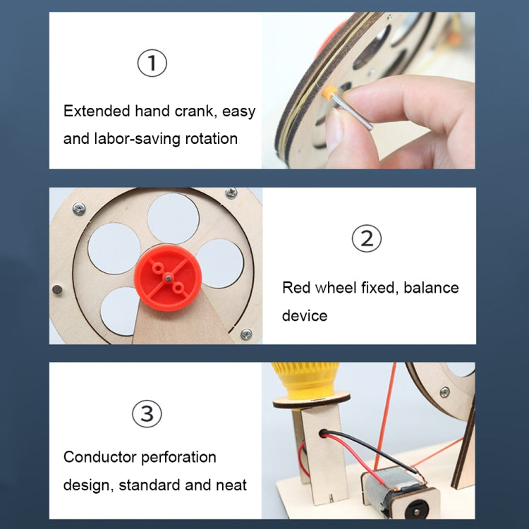 DIY Wooden Science Experiment Hand Generator Puzzle Toy(Hand Generator)