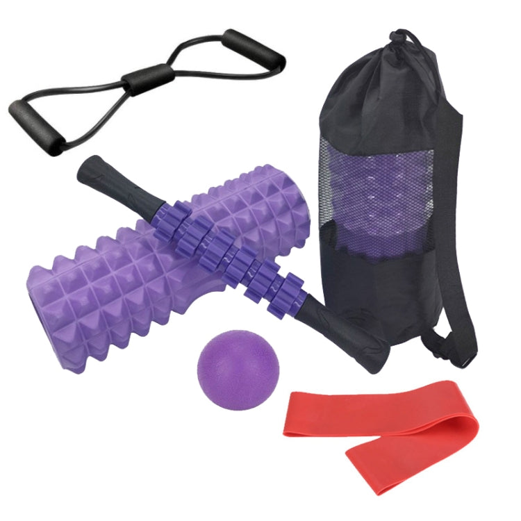 6pcs/set Crescent Hollow Foam Roller Yoga Column Set Fitness Muscle Relaxation Massager Set
