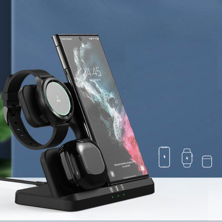 EDCS889 for Samsung Series 3 In 1 Mobile Phone Watch Earphone Wireless Charger(Black)