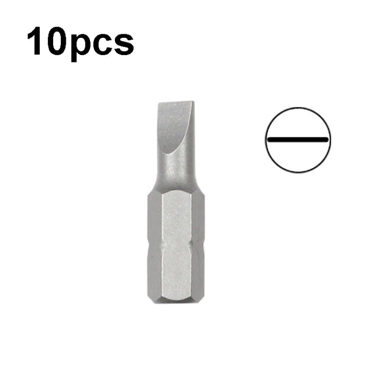 10pcs Electric Screwdriver Short Batch Head Strong Magnetic Driver Head, Series: Straight SL5
