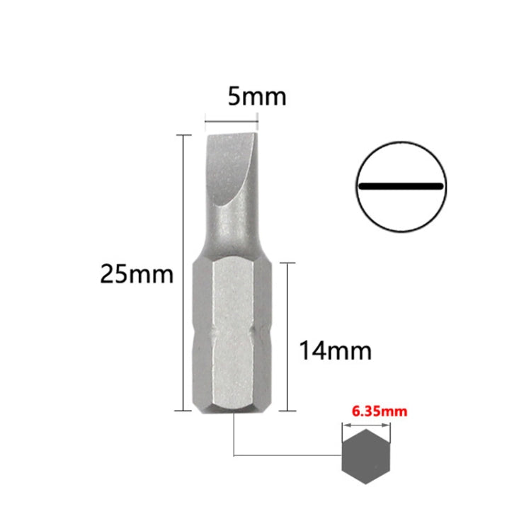 10pcs Electric Screwdriver Short Batch Head Strong Magnetic Driver Head, Series: Straight SL5
