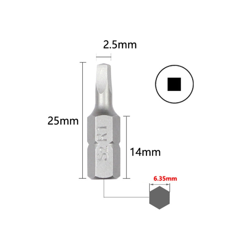 10pcs Electric Screwdriver Short Batch Head Strong Magnetic Driver Head, Series: Square R1