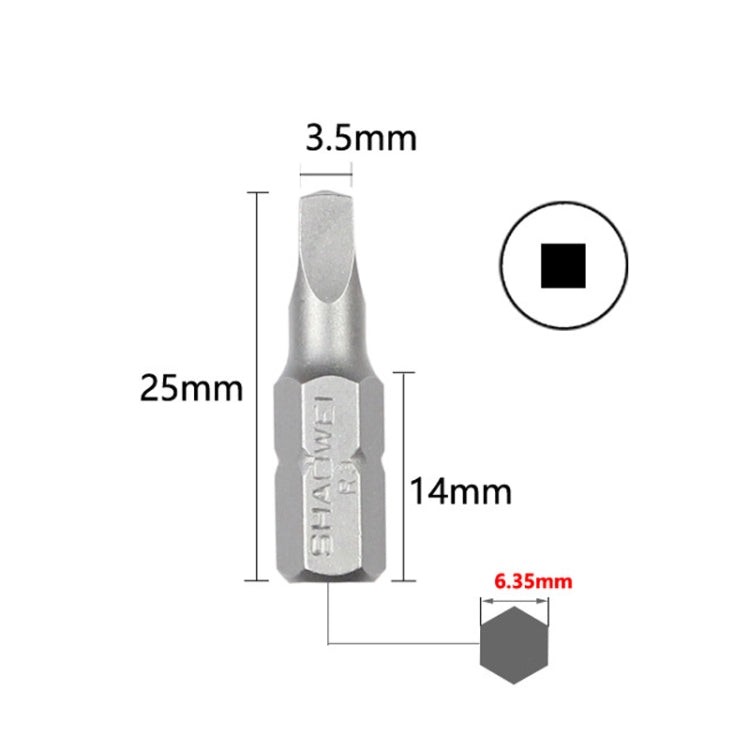 10pcs Electric Screwdriver Short Batch Head Strong Magnetic Driver Head, Series: Square R3