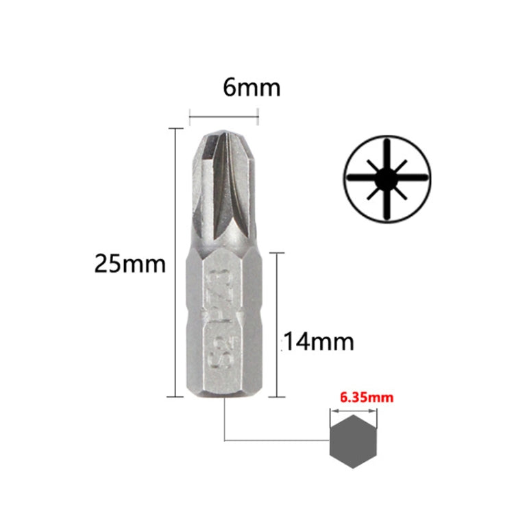 10pcs Electric Screwdriver Short Batch Head Strong Magnetic Driver Head, Series: Pozidriv PZ3