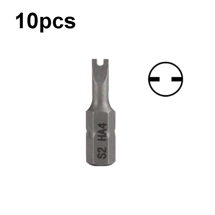 10pcs Electric Screwdriver Short Batch Head Strong Magnetic Driver Head, Series: U Shape HA4
