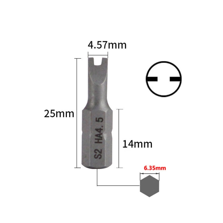 10pcs Electric Screwdriver Short Batch Head Strong Magnetic Driver Head, Series: U Shape HA4.5