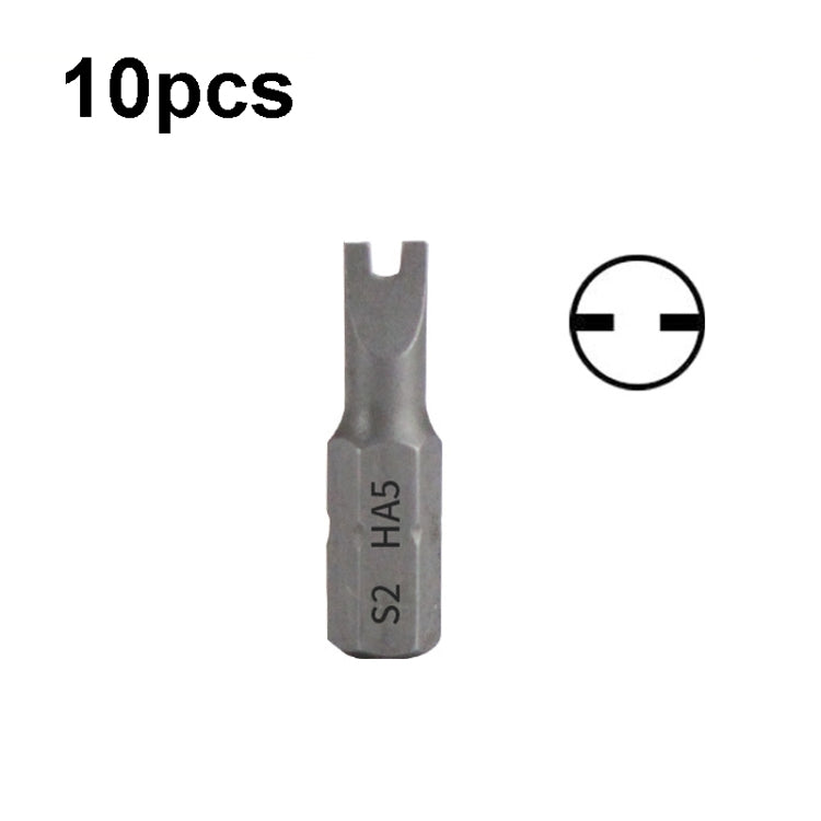 10pcs Electric Screwdriver Short Batch Head Strong Magnetic Driver Head, Series: U Shape HA5
