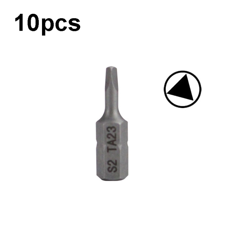 10pcs Electric Screwdriver Short Batch Head Strong Magnetic Driver Head, Series: Triangle TA23