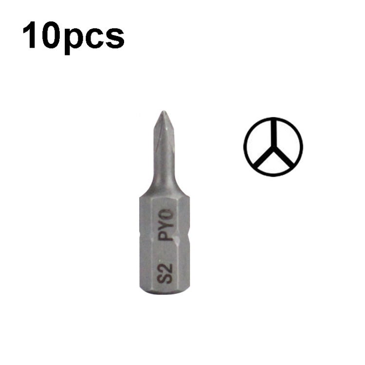 10pcs Electric Screwdriver Short Batch Head Strong Magnetic Driver Head, Series: Y Shape PY0