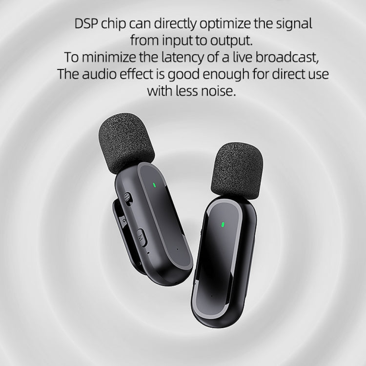 K63 One To Two  Wireless Lavalier Microphone With Charging Box Noise Reduction Video Record Mic,Spec: Type-C Interface
