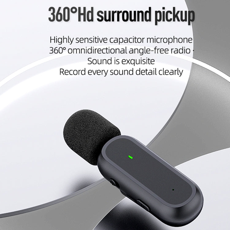 K61 One To  One Wireless Lavalier Microphone With Charging Box Noise Reduction Video Record Mic,Spec: 8 Pin Interface