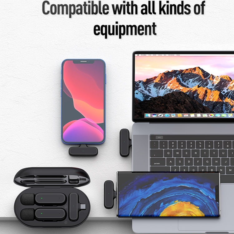 K61 One To  One Wireless Lavalier Microphone With Charging Box Noise Reduction Video Record Mic,Spec: 8 Pin Interface