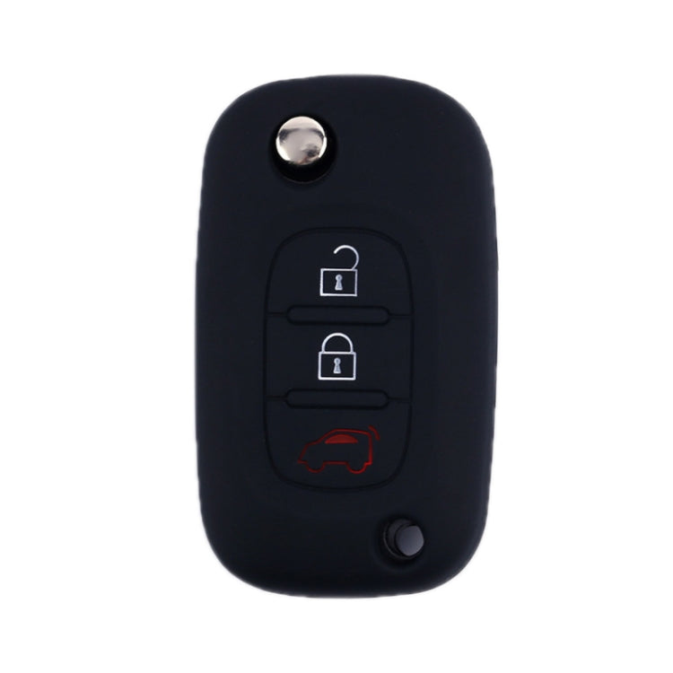 For Mercedes-Benz Smart Folding 2pcs 3 Button Silicone Key Case
