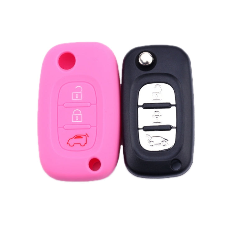 For Mercedes-Benz Smart Folding 2pcs 3 Button Silicone Key Case