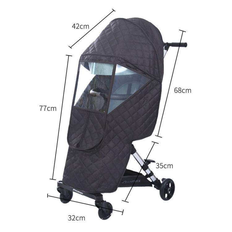 Universal Stroller Windshield and Warm Cover Dark Green Fabric Rain Cover