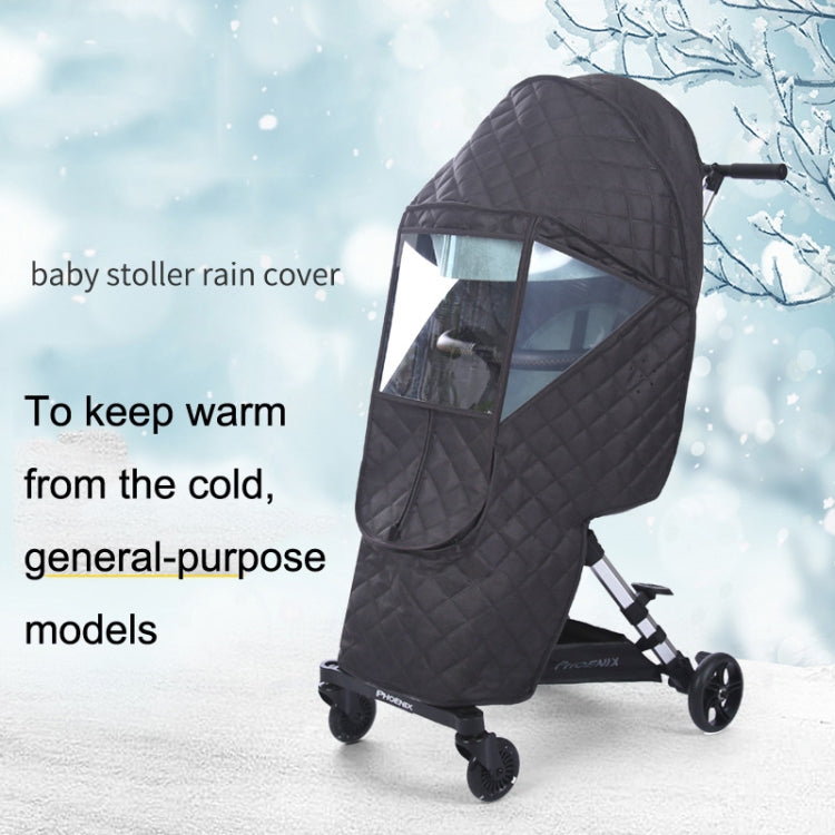 Universal Stroller Windshield and Warm Cover Brown Thickened Plus Cotton Rain Cover
