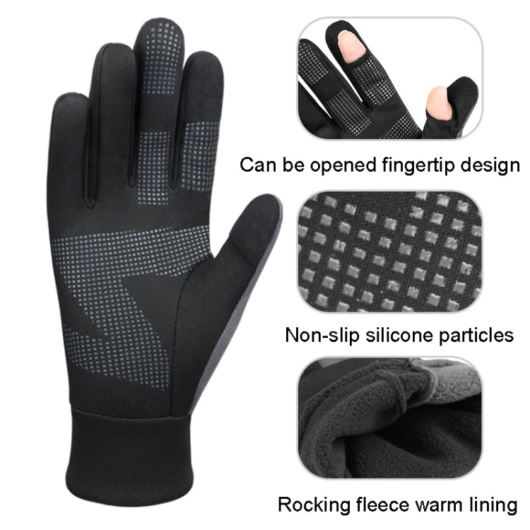 Touch Screen Anti-slip Waterproof Outdoor Sports Warm Cycling Gloves, Size: