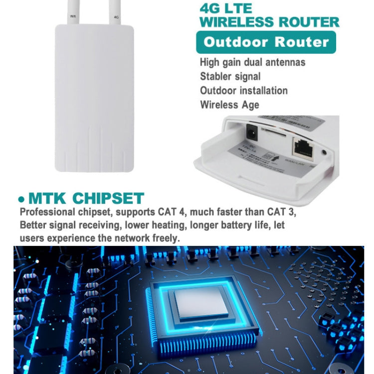 European Version 4G LTE Router CPE Outdoor Waterproof Mobile Router Triple Network, EU Plug